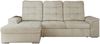 L-förmige Ecksofa mit gesteppter Sitzfläche und Rückenlehne, verstellbare Rückenkissen, Schlaffunktion und Bettkasten - MADRITO - Beige Velours - linke Seite Bild 4