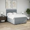 vidaXL Boxspringbett mit Matratze Hellgrau 140x200 cm Stoff 3290525 Bild 3