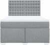 vidaXL Boxspringbett mit Matratze Hellgrau 140x200 cm Stoff 3290525 Bild 4