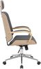 Bürostuhl Chefsessel KINGO - 118x70x70, Natur/Grau Kunstleder Metall Gestell ergonomische Bürostühle Homeoffice Stuhl mit Rollen Bild 3