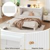 Odikalo Schrankbett Polsterbett Einzelbett 140x200 mit LED & USB (Unter dem Bett befinden sich Schubladen, Mit USB und Steckdose, LED-Lichtleiste, Mit Hochglanzplatte, Umbaubares Plattformbett, Ohne Matratze) Bild 4