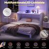 Odikalo Schrankbett Polsterbett Einzelbett 140x200 mit LED & USB (Unter dem Bett befinden sich Schubladen, Mit USB und Steckdose, LED-Lichtleiste, Mit Hochglanzplatte, Umbaubares Plattformbett, Ohne Matratze) Bild 3