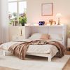 Odikalo Schrankbett Polsterbett Einzelbett 140x200 mit LED & USB (Unter dem Bett befinden sich Schubladen, Mit USB und Steckdose, LED-Lichtleiste, Mit Hochglanzplatte, Umbaubares Plattformbett, Ohne Matratze) Bild 2