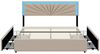 Furnishings Home Polsterbett Doppelbett Stauraumbett LED (Vier extra große Schubladen unter dem Bett), Mit LED-Beleuchtung, Lattenrost, Leinen, 160x200 cm Bild 2
