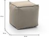 Dmora Aron-Pouf, Multifunktions-Pouf, Relaxsessel aus gepolstertem Stoff, 100 % Made in Italy, 45 x 45 x 45 cm, Beige Bild 3