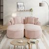 Modulsofa aus Chenille, 2-teilig, wandelbar zum Schlafsofa, 184 x 164 x 67 cm, Rosa Bild 2