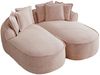 Modulsofa aus Chenille, 2-teilig, wandelbar zum Schlafsofa, 184 x 164 x 67 cm, Rosa Bild 4