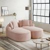 Modulsofa aus Chenille, 2-teilig, wandelbar zum Schlafsofa, 184 x 164 x 67 cm, Rosa Bild 3
