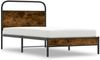 Einzelbettgestell Design für Erwachsene ohne Matratze 100x200 cm Räuchereiche Holzwerkstoff d3826e Bild 3