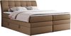 Boxspringbett, Stauraumbett, Bett mit Multipocket-Matratze und Topper - GOLD-10-KING - 160x200cm - Braun Kunstleder - H3 Bild 3