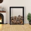 Kaminholzregal innen Metall SATLO - für Feuerholz Brennholzregal innen Kaminholzständer Kaminholzhalter Feuerholzregal InnenSchwarz, 25x100x125cm Bild 4