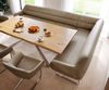Esszimmerbank Taya-Flex 285x190 cm Mikrofaser Beige Vintage Kufengestell flach Edelstahl Taschenfederkern Links Bild 4