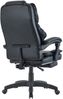 Bürostuhl mit Fußstütze und flexiblen 3-Punkt-Armlehnen - Schreibtischstuhl im Lederoptik-Design - ergonomischer Bürostuhl mit einer verstellbaren Rückenlehne für gesündere Sitzhaltung Schwarz Bild 4