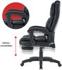 Bürostuhl mit Fußstütze und flexiblen 3-Punkt-Armlehnen - Schreibtischstuhl im Lederoptik-Design - ergonomischer Bürostuhl mit einer verstellbaren Rückenlehne für gesündere Sitzhaltung Schwarz Bild 5