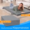 ELONEO Klappmatratze 90x200 cm, 8 cm hoch, Gästematratze klappbar, Faltmatratze, Faltbare Matratze, Bandscheibenwürfel, Reisematratze, Gästebett klappbar, Klappbett waschbar, grau Bild 3