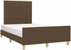 Einzelbettgestell Design für Erwachsene ohne Matratze Dunkelbraun 120x190 cm Stoff d4445e Bild 4