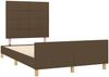 Einzelbettgestell Design für Erwachsene ohne Matratze Dunkelbraun 120x190 cm Stoff d4445e Bild 3