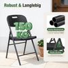 Sekey Klappstuhl 2er Set, Klappstühle aus Kunststoff und Metall, Campingstuhl Gartenstuhl Klappbar bis 150KG, Schwarz Holzoptik Bild 5
