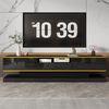 TV-Lowboard aus Holzwerkstoff mit Hochglanz & LED, 180x38x45 cm, Weiß/Gold Bild 2