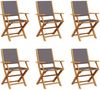 vidaXL Gartenstühle 6 Stk. Klappbar Anthrazit Stoff und Massivholz 3214578 Bild 2