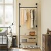 SoBuy Kleiderständer KLS18, Garderobenständer mit Kleiderstange Schuhablage, Kleiderschrank, Kleiderregal mit Kleiderstangen, 2-4 Ablagen, offener Kleiderschrank Bild 2