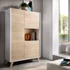 Dmora Crono-Sideboard, hohes Wohnzimmer-Buffet, modernes Wohnzimmer-Sideboard mit 3 Türen, 81 x 43 x 135 cm, Eiche und Weiß Bild 2