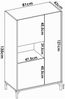 Dmora Crono-Sideboard, hohes Wohnzimmer-Buffet, modernes Wohnzimmer-Sideboard mit 3 Türen, 81 x 43 x 135 cm, Eiche und Weiß Bild 3