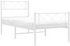 vidaXL Bettgestell mit Kopf- und Fußteil Metall Weiß 100x200 cm 372339 Bild 3