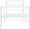 vidaXL Bettgestell mit Kopf- und Fußteil Metall Weiß 100x200 cm 372339 Bild 4