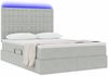 vidaXL Bett mit Stauraum und LED mit LED Hellgrau 140 x 190 cm Samt 3372783 Bild 3