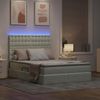 vidaXL Bett mit Stauraum und LED mit LED Hellgrau 140 x 190 cm Samt 3372783 Bild 5