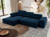 Mks Möbel 'RILASSO' Ecksofa, mit Relax-funktion, Elektrisch verstellbarer Sitz, L-förmige Ecke mit Armlehnen, Wellenfeder, Dunkelblau, Velours, links Bild 5