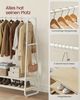 VASAGLE Kleiderständer, Garderobenständer, Garderobe, 2 Ablagen, 6 Haken in S-Form, Stahlgestell, naturbeige-mattweiß Bild 5