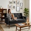 Sofa ARNE Cord 2-Sitzer - 120x74x81cm, Cord, Schwarz | Couch Loungesofa für Wohnzimmer Schlafzimmer Leseecke Bild 4