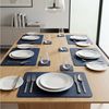 Arendo Platzset 6er Set Premium Tischset doppelseitig, eckig, Kunstleder, rutschfest, (Set, 12-St, 6 Tischsets, 6 Getränkeuntersetzer), wasserabweisend, abwischbar, Tellerunterlage & Getränkeuntersetzter Bild 2