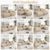 Flieks Modulares Cord Sofa 2-Sitzer mit 2x Hocker, Cloud Sofa rahmenlos, bodennah mit tiefer Sitzfläche, auch als Schlafsofa nutzbar, Beige Bild 5