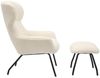 Sessel und Hocker Set Teddyfell Beige Bild 3