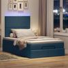 vidaXL Ottoman-Bett mit Matratze & LEDs Blau 120x190 cm Stoff 3313912 Bild 3