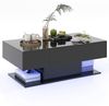 Couchtisch mit LED Beleuchtung Hochglanz 20 Farben Helligkeit einstellbar 110 x 60 x 40 cm Schwarz Bild 2