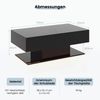 Couchtisch mit LED Beleuchtung Hochglanz 20 Farben Helligkeit einstellbar 110 x 60 x 40 cm Schwarz Bild 3