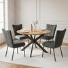 Jiexi Essgruppe Tisch-und Stuhlset, Ausziehbarer Esstisch (110-150 cm) mit 4-6 Stühlen Bild 2