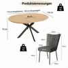 Jiexi Essgruppe Tisch-und Stuhlset, Ausziehbarer Esstisch (110-150 cm) mit 4-6 Stühlen Bild 3