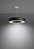 Pendelleuchte, Stoff, Glas, Stahl, Schwarz, Weiß, H 110 cm Bild 3