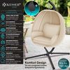 KESSER® 'Luxe' Hängesessel mit Gestell, inkl. Sitz- & Rückenkissen, Seitenpolsterung, beige, für Indoor & Outdoor, bis 150 kg belastbar Bild 2