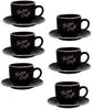 6er Set Schwarz Kaffeetassen mit Unterteller Tasse 200ml Antic Line SEB17182 Bild 1