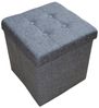 style home Sitzhocker faltbare Sitzbank mit Stauraum, 38*38*38cm (Aufbewahrungsbox mit Deckel, gepolstert Sitzwürfel Fußhocker, Sitztruhe aus Leinen), für Wohnzimmer Schlafzimmer, Grau Bild 4
