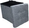 style home Sitzhocker faltbare Sitzbank mit Stauraum, 38*38*38cm (Aufbewahrungsbox mit Deckel, gepolstert Sitzwürfel Fußhocker, Sitztruhe aus Leinen), für Wohnzimmer Schlafzimmer, Grau Bild 2