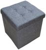 style home Sitzhocker faltbare Sitzbank mit Stauraum, 38*38*38cm (Aufbewahrungsbox mit Deckel, gepolstert Sitzwürfel Fußhocker, Sitztruhe aus Leinen), für Wohnzimmer Schlafzimmer, Grau Bild 5