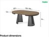 MEBLINI Esstisch Rund Ausziehbar aus Metall - 120-196x76 cm - CONEY - Davos Eiche/Schwarz Matt - Loft - Esszimmertisch Modern - Küchentisch - Ausziehtisch - Round Dining Table Bild 3