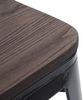 2er-Set Hocker HWC-A73 inkl. Holz-Sitzfläche, Metallhocker Sitzhocker, Metall Industriedesign stapelbar ~ schwarz Bild 5
